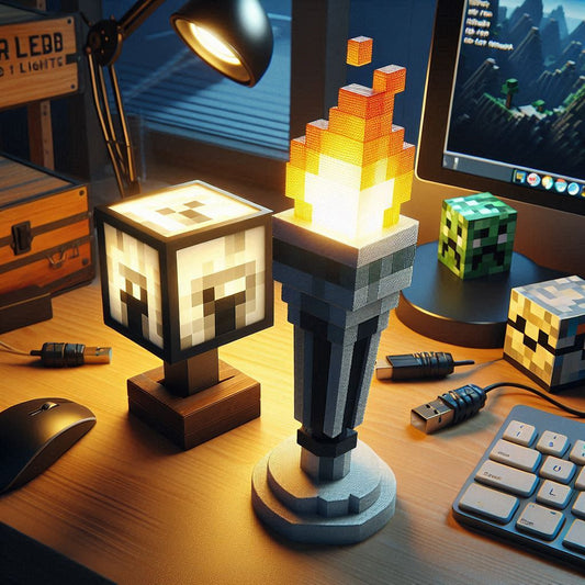 Illuminate Your Space with Minecraft Charm: Torch & Cube LED Lights 🌟